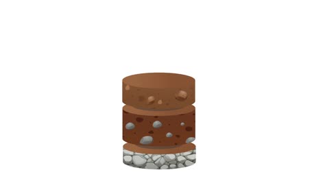 illustration of soil layers and their components