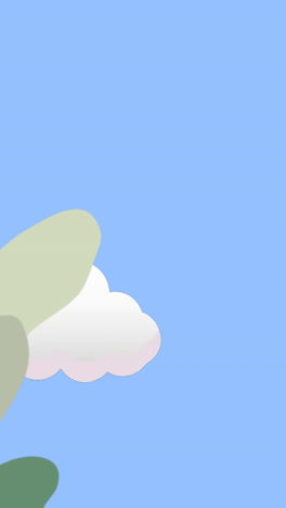 animación de una planta sobre el cielo con nubes