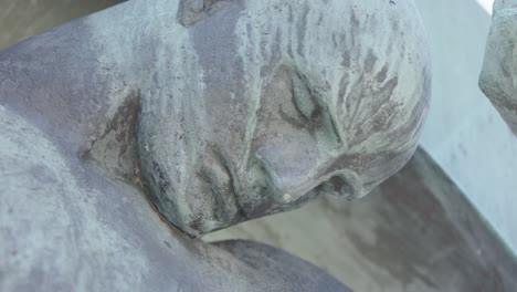 face closeup of the of man in the circle, vigeland park, oslo