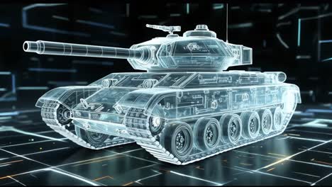 transparent wireframe tank design