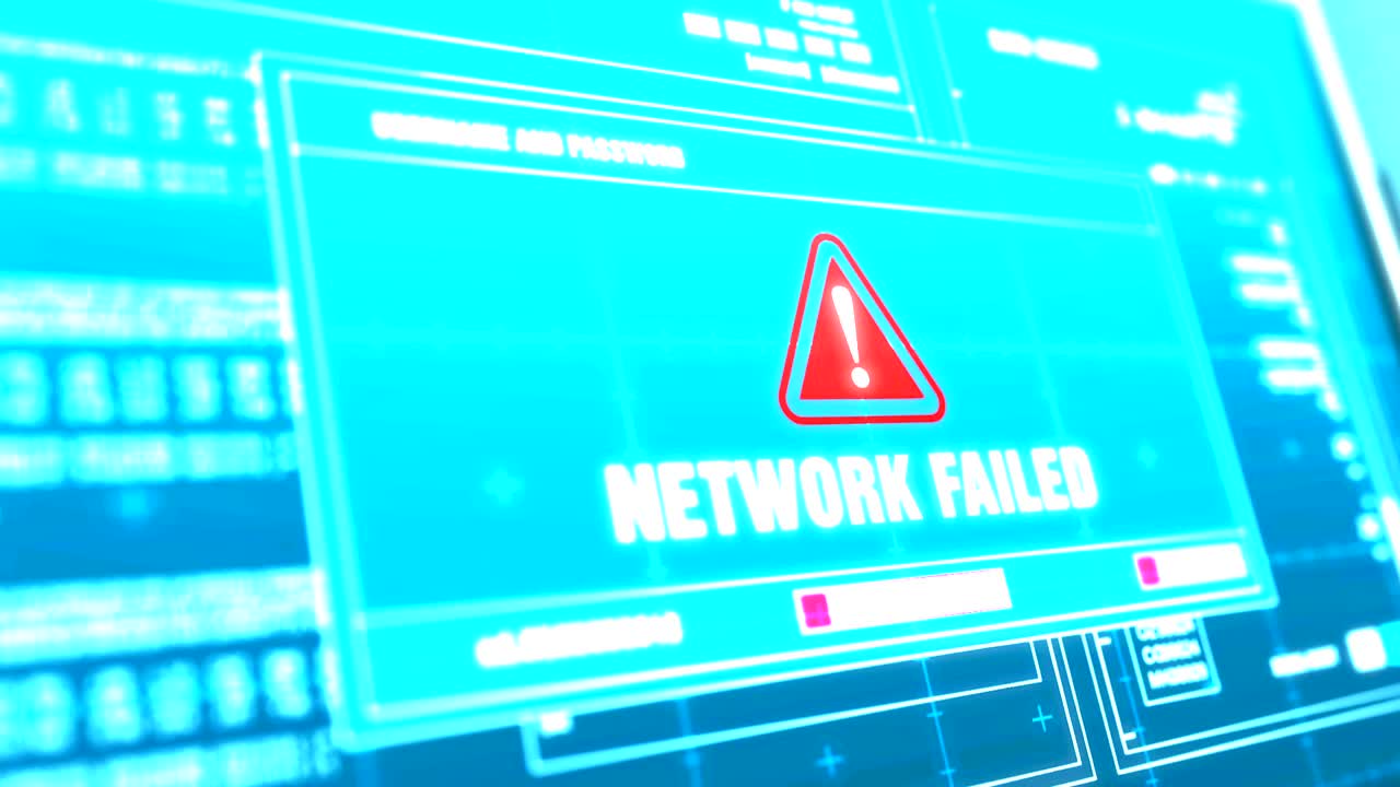 Network Failed Network Failed  Warning notification System Security Alert error message on Computer Screen Entering Login And Password .