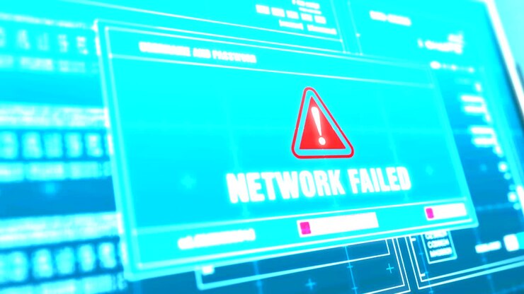 Netværksfejl: Advarselsmeddelelse om systemsikkerhedsalarm på computerskærm ved indtastning af login og adgangskode.