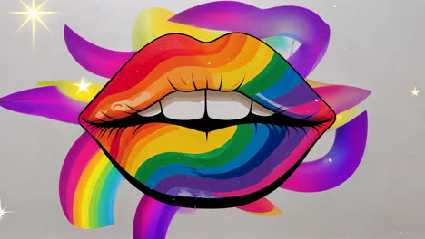 vibrant rainbow lips illustration