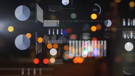 animación del procesamiento de datos en fondo negro