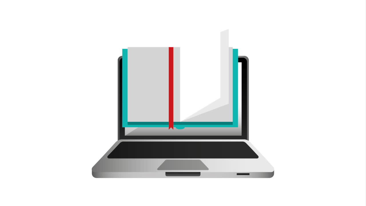 educación en línea con portátil y libro electrónico