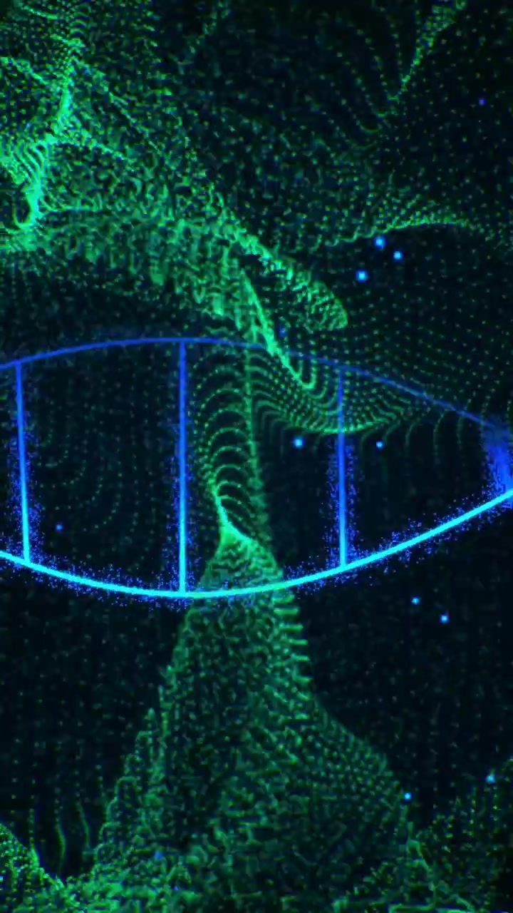 DNA strand and binary coding processing in scientific data animation
