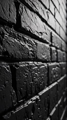 close up view of a black painted brick wall