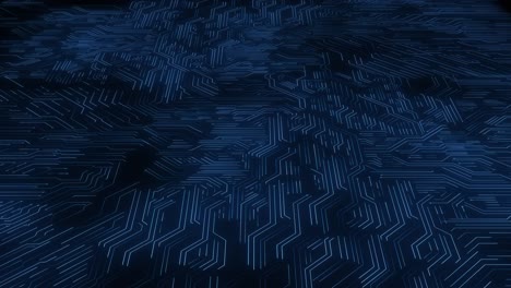 dynamic motion futuristic circuit pattern glowing blue lines forming abstract technology background