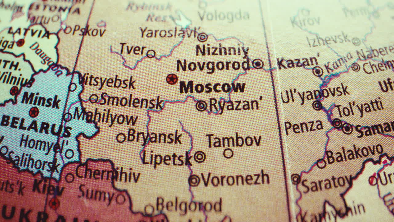 Map of Russia and surrounding countries