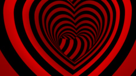moviéndose dentro de un túnel en forma de corazón