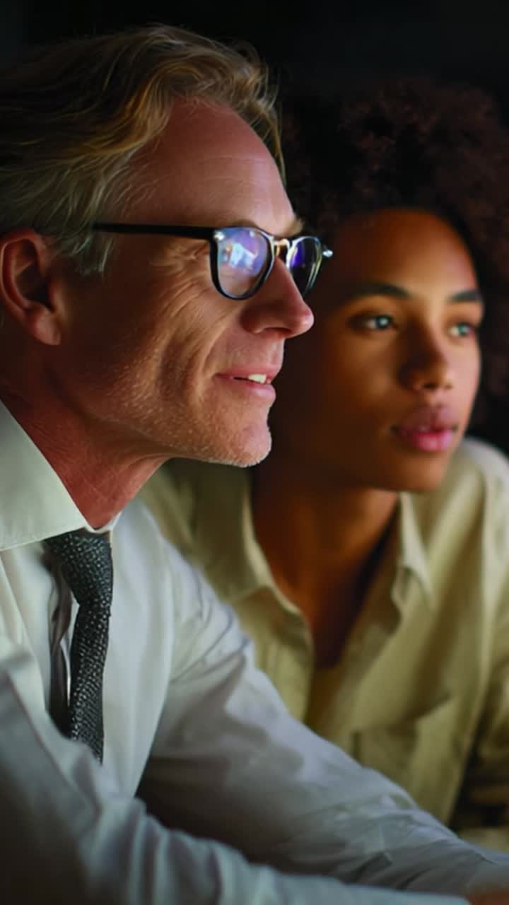 Two individuals share a moment of focus and connection as they engage in a thoughtful conversation, highlighting unity in diversity and collaboration in ideas