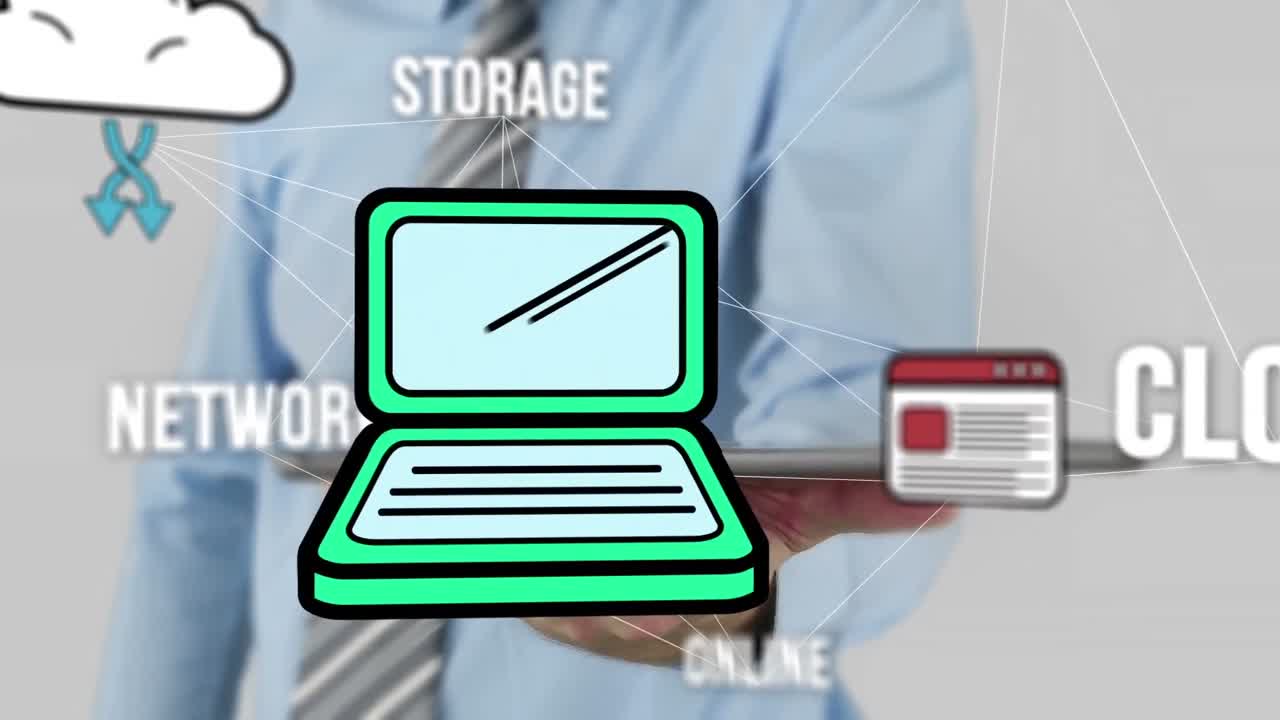 Businessman using tablet to view hologram