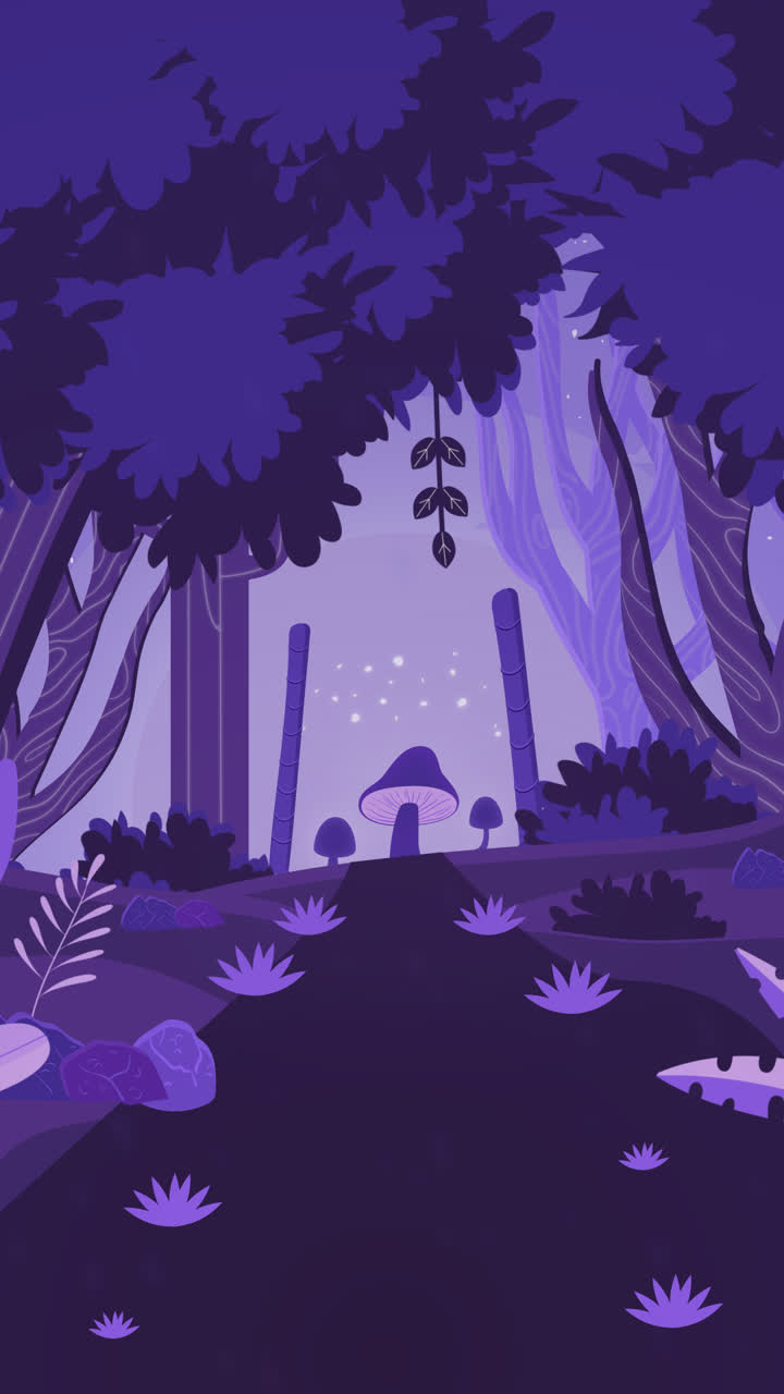 Motion Graphic of Hand drawn flat design enchanted forest illustration