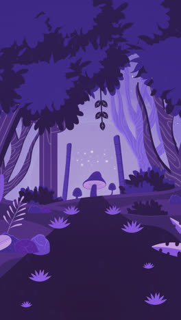 motion graphic of hand drawn flat design enchanted forest illustration