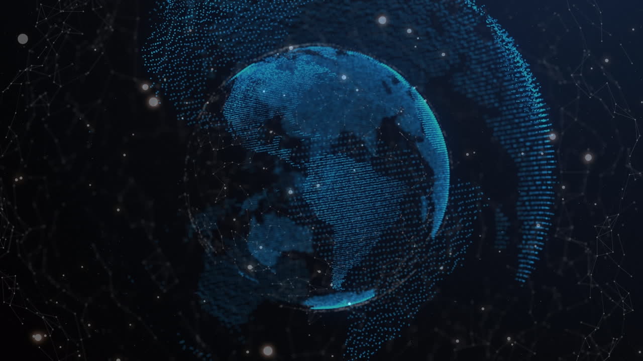 Animation of network of connections over globe