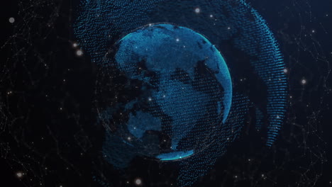 animação de uma rede de ligações em todo o mundo