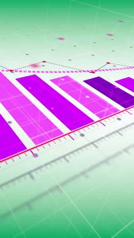 animation of financial data processing over green background