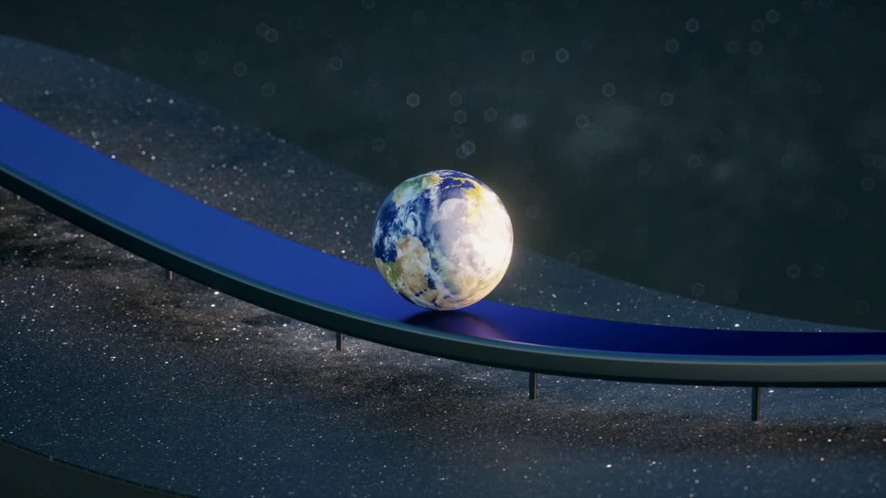 la tierra en un camino cósmico