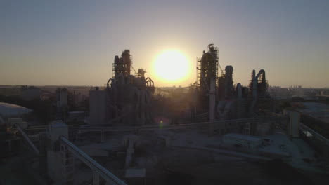 004#-Nesher-Cement-Factory,-Ramla,-israel-Industrial-Area---aerial-push-in-shot