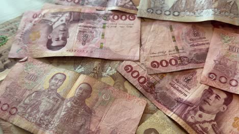 thai baht thailand money cash currency notes and bills ฿ thb