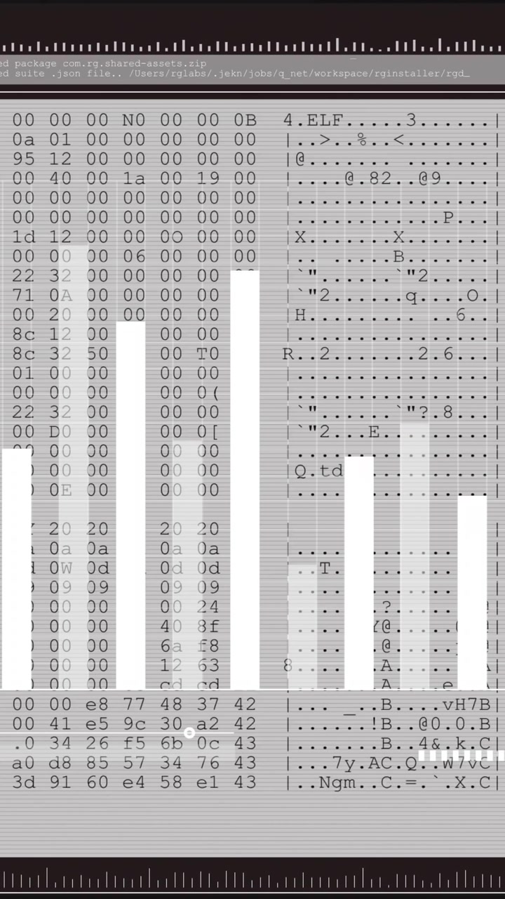 Animation of data processing on white background