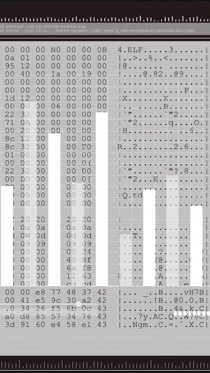 Animation of data processing on white background