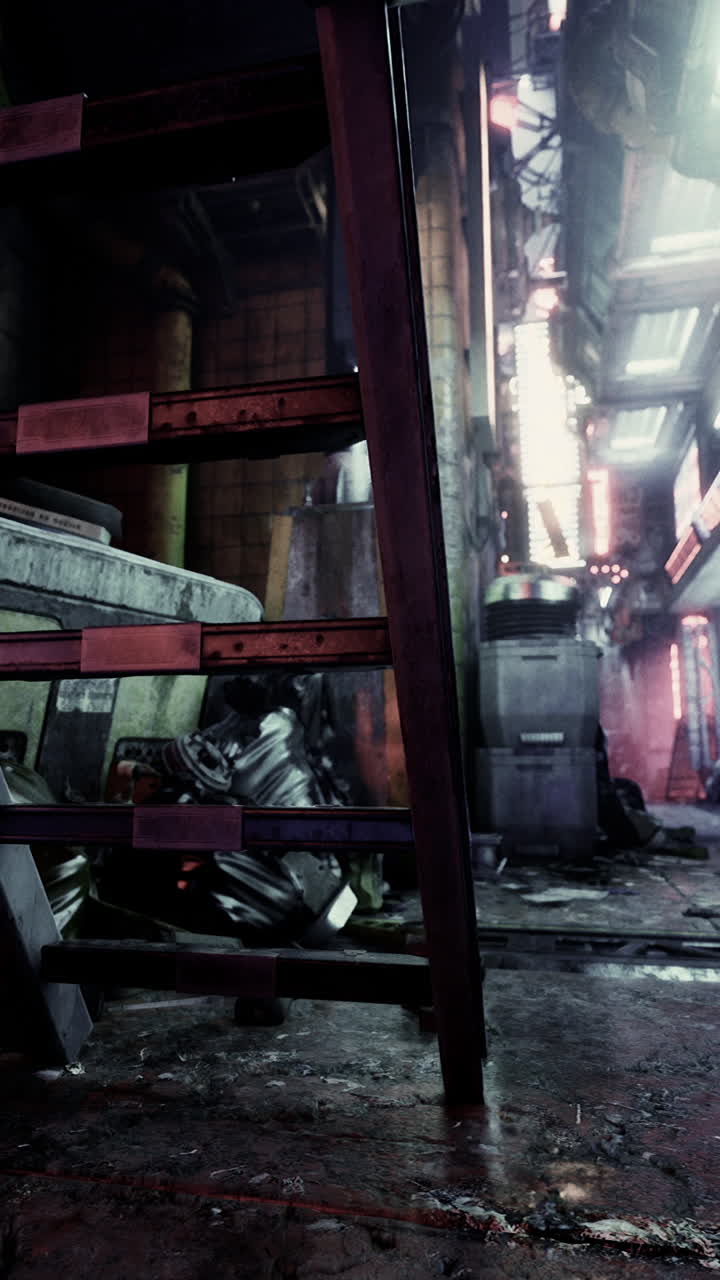 사이버 크 도시 폐허 - 어고 모래 같은 산업 복도