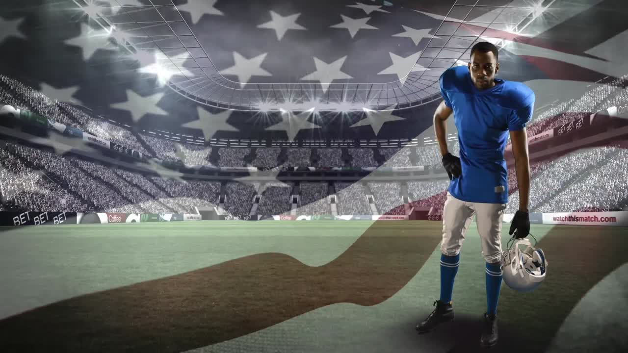 atleta de fútbol preparándose para un juego en un campo