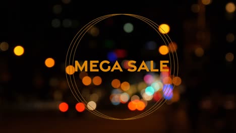 Animation-of-mega-sale-text-over-blurred-colorfull-ights