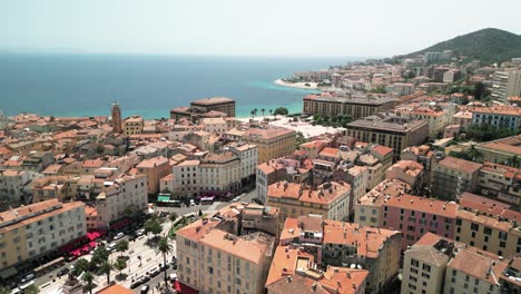 aerial drone mediterranean corsica town