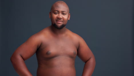 smile, man and pride with body positivity