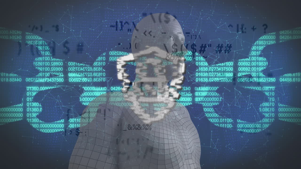 보안 잠금과 사슬 남성 인체 모델을 연결 네트워크에 대항