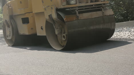 road roller at road construction site