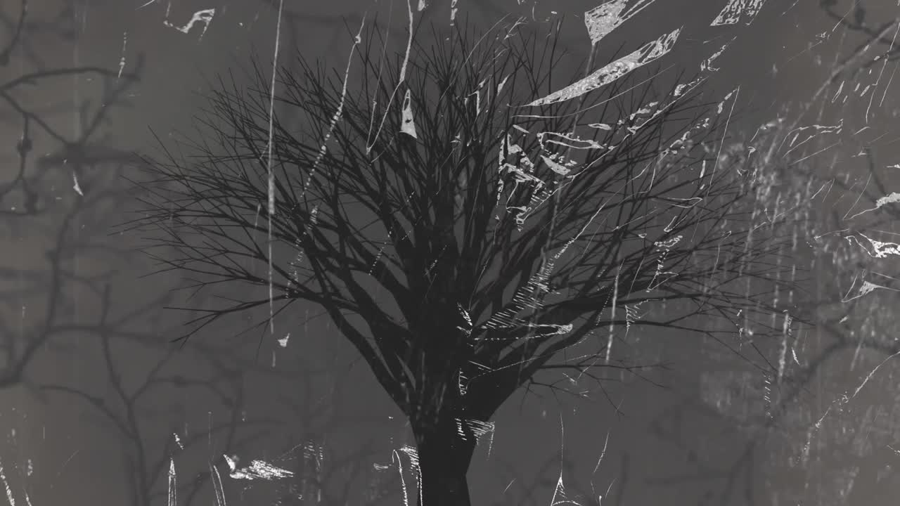 animación del árbol y el patrón de angustia en un bucle sin costuras.