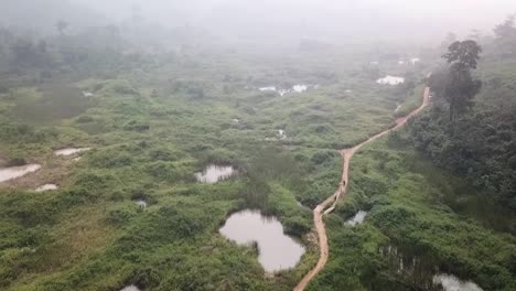 Drone-shot-of-Abandoned-gold-mines-in-Central-Ghana