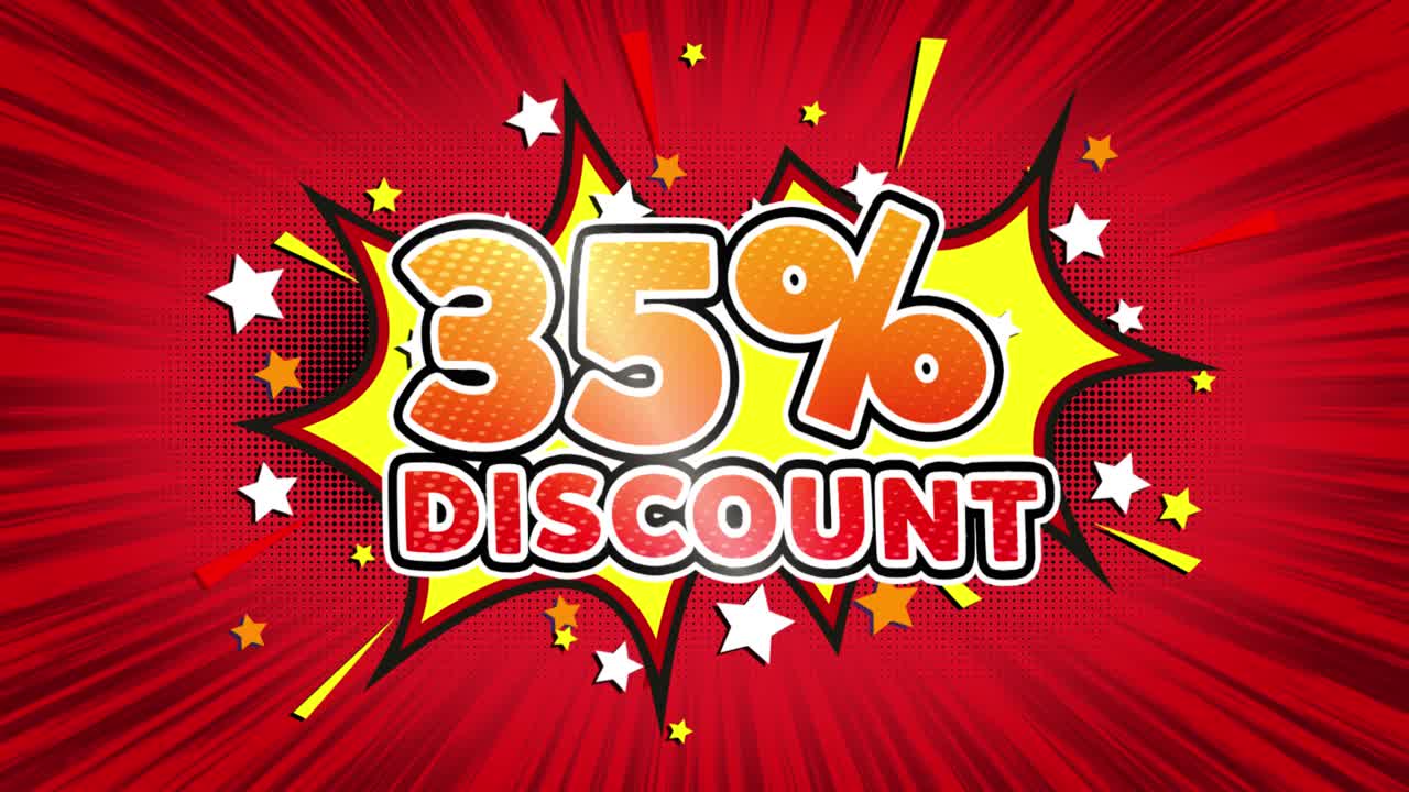 35% Discount Comic Style Graphic Design