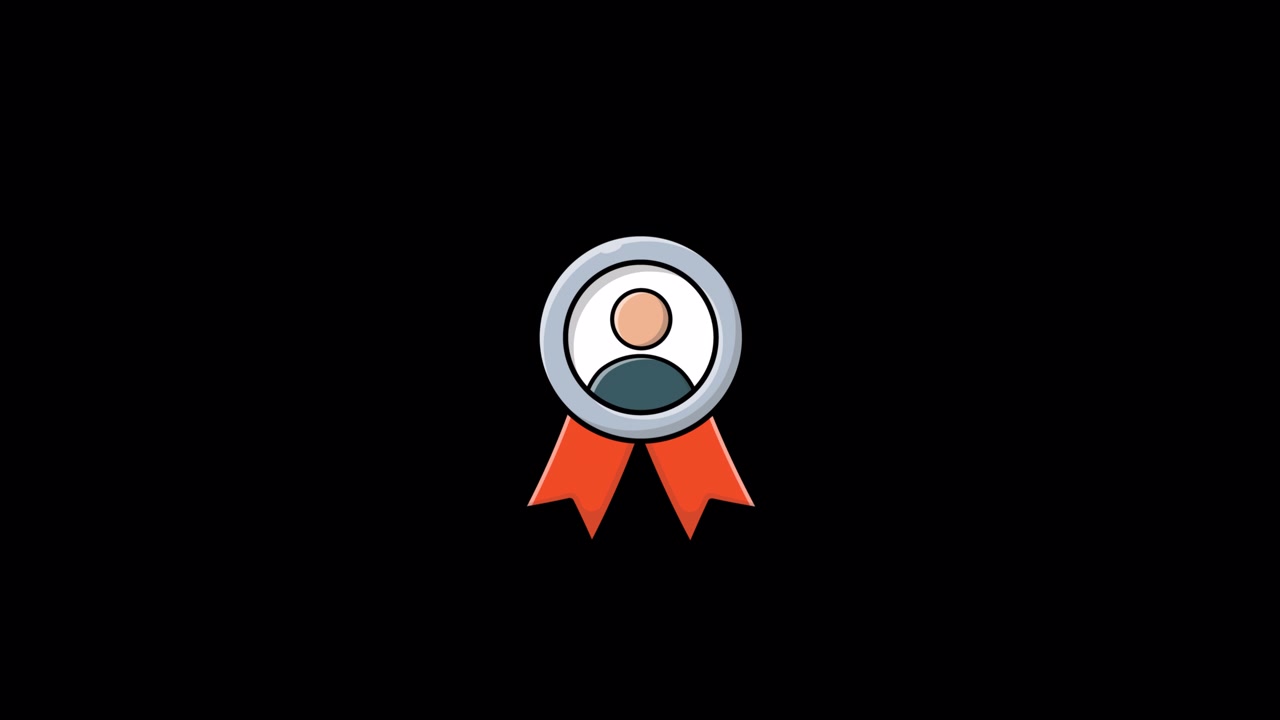 Animated Award Badge Icon with Person Profile