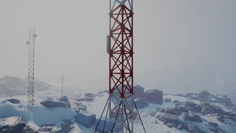 vista de la antigua base antártica en la estación del polo sur en la antártida