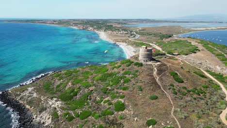 paragliding at capo san marco in san giovanni di sinis, sardinia, italy - 4k aerial reveal