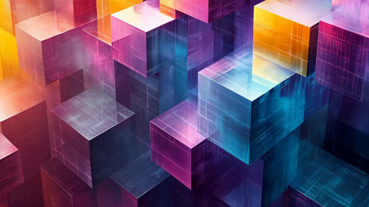 composición de cubos geométricos abstractos