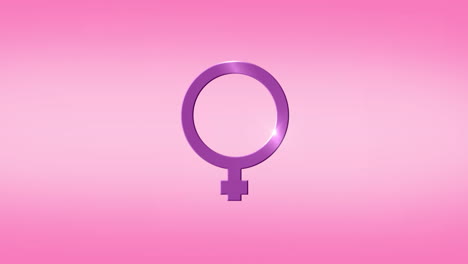 animation of female gender symbol, on pink background