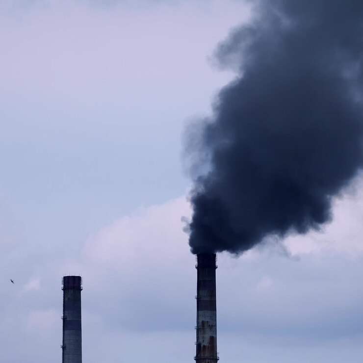 Factory pipe polluting air