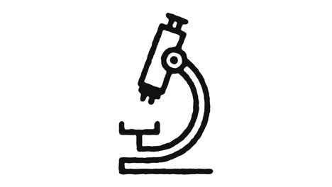 imágenes de animación de icono de microscopio y canal alfa