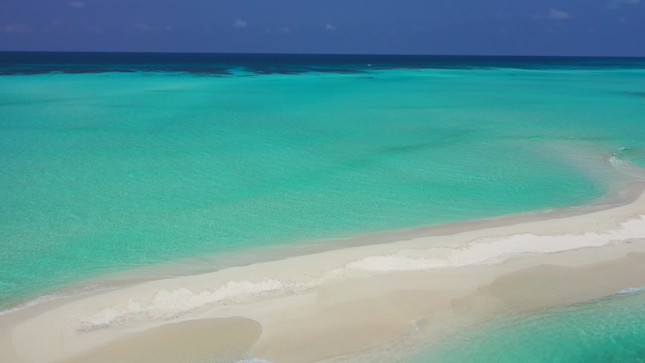 Uninhabited island sandbank , Coral Reef Atoll In French Polynesia