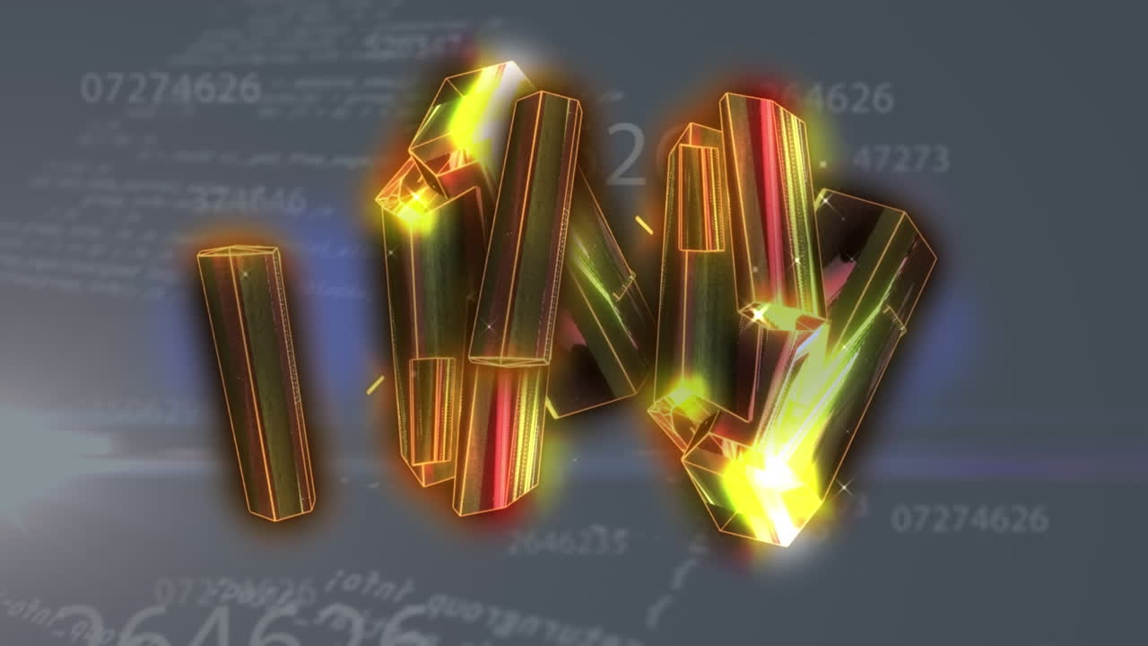 크리스탈 위의 데이터 처리의 애니메이션