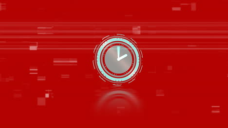 animación de interferencia y exploración de alcance sobre fondo rojo
