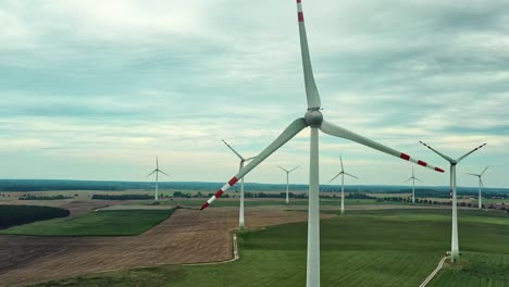 wind farm from the drone point of view