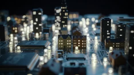 a city beyond imagination: captivating technology integrates urban elements with circuitry in a stunning visual experience of modern connectivity and innovation