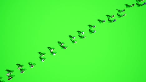 montar bicicletas en carriles rectos en pantalla verde animación 3d vista superior otro