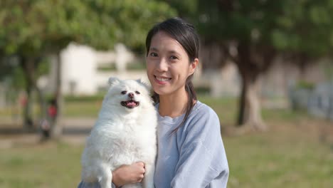 woman and dog